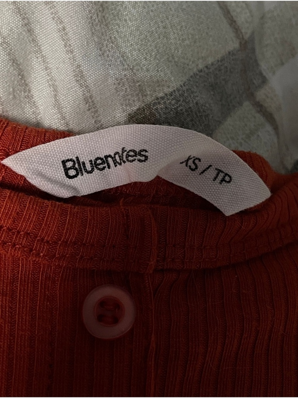 Bluenotes Red Ribbed Button-Front Crop Top - Picture 2 of 3